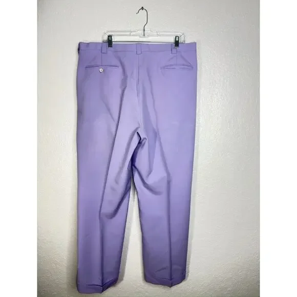 Falcone Mens 46L Single Breasted 2 Piece Suit Purple Blazer Jacket Wedding Pants